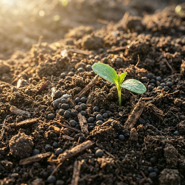 Healthy crops growing in fertile soil